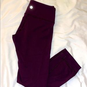 Dark purple cropped lululemon leggings